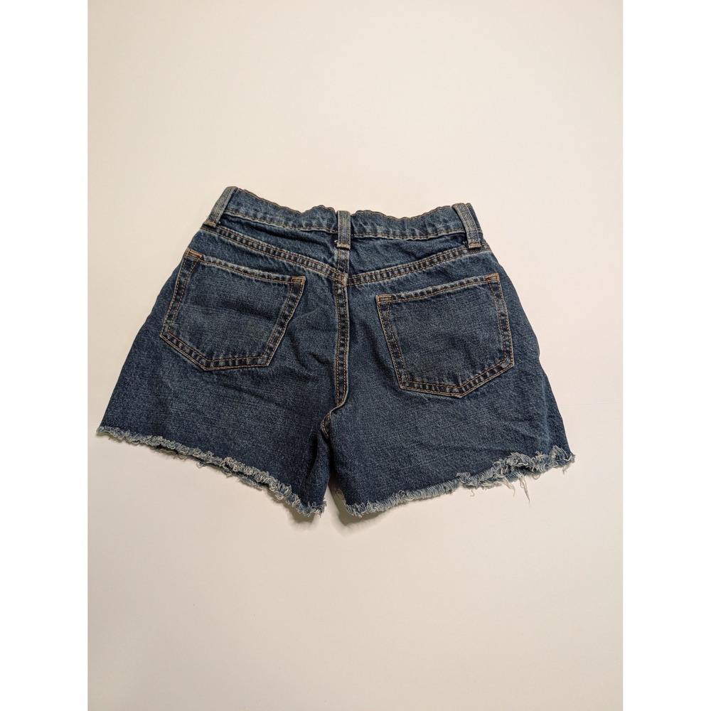 Old Navy High-Rise Built-In Tough Denim Shorts Embroidered Flag Floral Blue‎ 10 - Picture 4 of 4